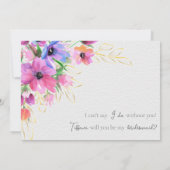 Helle Blume und Goldmedaille Einladung (Rückseite)