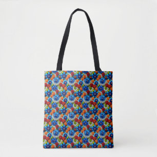 Helle Blume und Perlen Tasche
