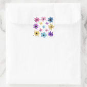 Helle Blume und Schmetterlinge Quadratischer Aufkleber (Tasche)