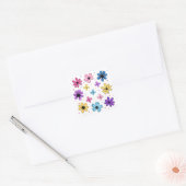 Helle Blume und Schmetterlinge Quadratischer Aufkleber (Umschlag)