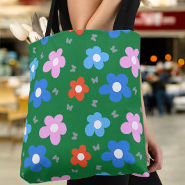 Helle Blume und Schmetterlinge Tasche