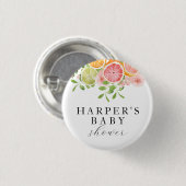 Helle Blume und Zitrusbrunnen Button (Vorne & Hinten)