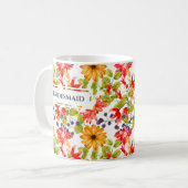 Helle Blumen Brautjungfer Tasse (Vorderseite Links)
