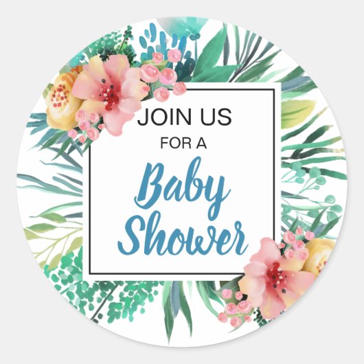 HELLE BLUMEN & GREENERIE RUNDER AUFKLEBER (Vorderseite)