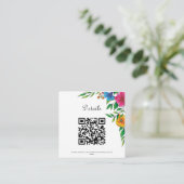 Helle Blumen Hochzeit Frühling Sommer QR-Code  Begleitkarte (Stehend Vorderseite)
