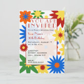 Helle Blumen-Party Einladung (Stehend Vorderseite)