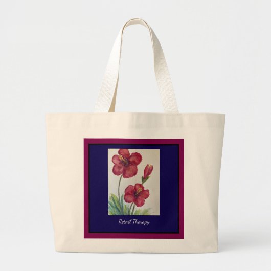 Helle Blumen-Tasche Jumbo Stoffbeutel (Vorne)