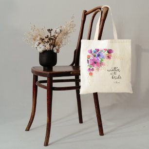 Helle Blumen und Goldene Mutter der Braut Tragetasche