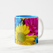 Helle Blumen Zweifarbige Tasse (VorderseiteRechts)