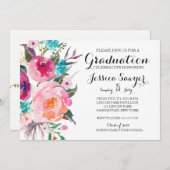 Helle BlumenAbschluss-Party Einladung (Vorne/Hinten)