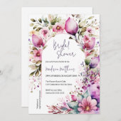 Helle Blumenarch Bridal Brunch Babydusche Einladung (Vorne/Hinten)