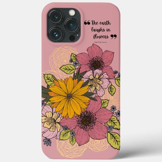 Helle BlumenBouquet auf rosa iPhone Case (Rückseite)