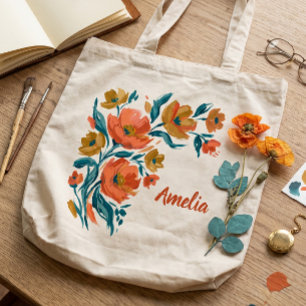 Helle Blumenbouquet-Tasche Personalisiert Tragetasche