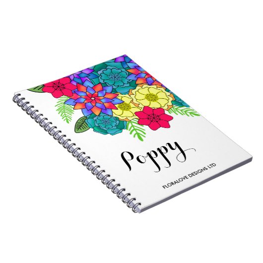 Helle Blumendesigner Hübsche Blume Notizblock (Rechte Seite)