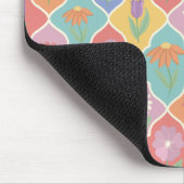 Helle Blumendrachen-Rahmenmuster – Farbige Botanik Mousepad (Ecke)