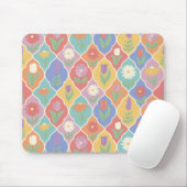 Helle Blumendrachen-Rahmenmuster – Farbige Botanik Mousepad (Mit Mouse)