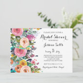 Helle Blumendusche Einladung (Stehend Vorderseite)