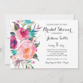 Helle Blumendusche Einladung (Vorderseite)