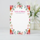 Helle Blumendusche Worte des Ratschlags Einladung (Stehend Vorderseite)