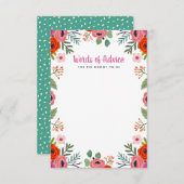 Helle Blumendusche Worte des Ratschlags Einladung (Vorne/Hinten)