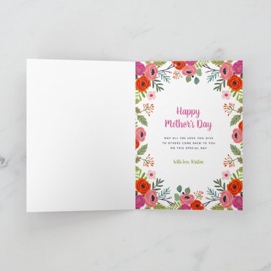 Helle, blumeneigene Muttertagskarte Karte (Innenseite)