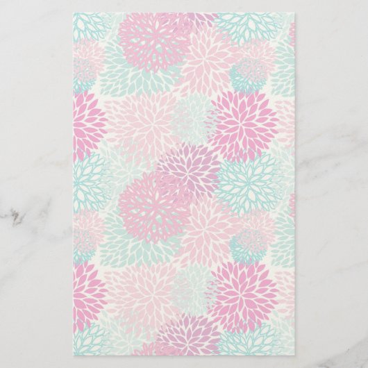 Helle Blumenelemente Muster 2 Briefpapier (Vorderseite)