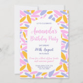 Helle Blumenfeier Geburtstag Einladung (Vorderseite)