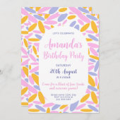 Helle Blumenfeier Geburtstag Einladung (Vorne/Hinten)