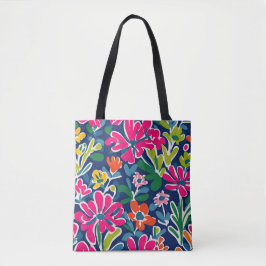 Helle Blumenkost Art Tote Tasche