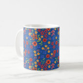 Helle Blumenminiprint auf Blue Coffee Tasse (Vorderseite Links)
