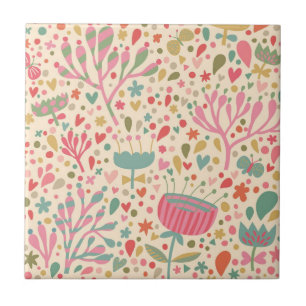 Helle Blumenmuster Fliese