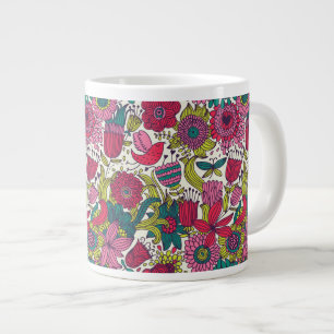 Helle Blumenmuster Jumbo-Tasse