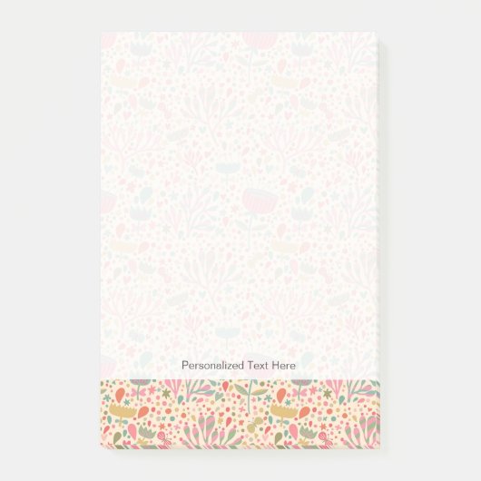 Helle Blumenmuster Post-it Klebezettel (Vorderseite)