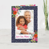 Helle Blumenmutter-Tagesfoto-Karte für Oma Karte (Vorderseite)