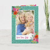 Helle Blumenmutter Tagesfotokarte für Oma Karte (Vorderseite)