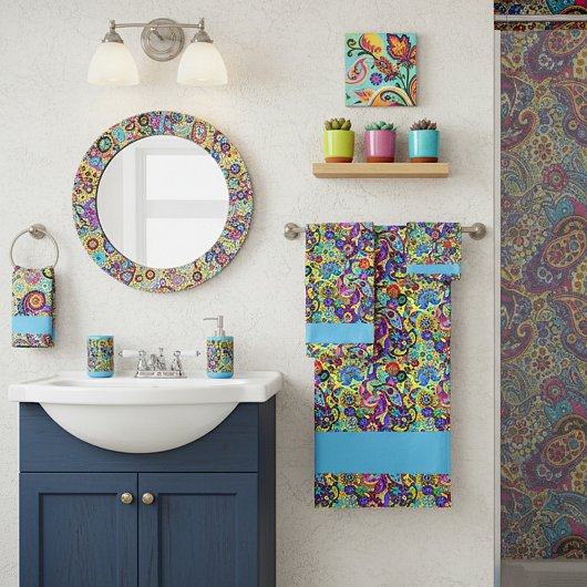 Helle Blumenpfeife Badhandtuch Set