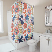 Helle Blumenpracht Vintag: skandinavischer Stil. Duschvorhang (Beispiel)