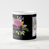 Helle Blumenrahmen mit Foto Müttern Tag Jumbo-Tasse (Vorderseite)
