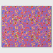 Helle Blumenschrift auf Magenta Wrapping Paper Geschenkpapier (Flach)