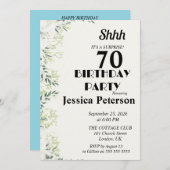 Helle Blumenüberraschung 70. Geburtstagsparty Einladung (Vorne/Hinten)