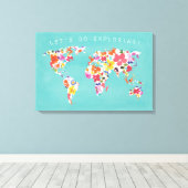 Helle Blumenwelt Aquamarin Leinwanddruck (Insitu (Holzboden))