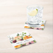 HELLE BLUSH YELLOW ORANGE BLUMBUNCH WEDING RECHTECKIGER PAPPUNTERSETZER (Vor Ort)