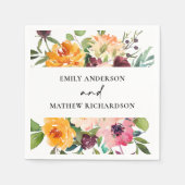 HELLE BLUSH YELLOW ORANGE BLUMBUNCH WEDING SERVIETTE (Vorderseite)