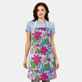 Helle Blüte mit hellblauem Hintergrund Schürze (Getragen)