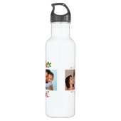 Helle Blüten 4 FotoCollage Mit Monogramm Edelstahlflasche (Rückseite)