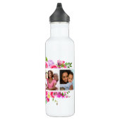 Helle Blüten 4 FotoCollage Mit Monogramm Edelstahlflasche (Rechts)