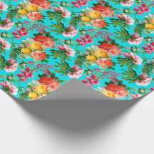 HELLE BLÜTEN IN AQUA IM VINTAGE-STIL
