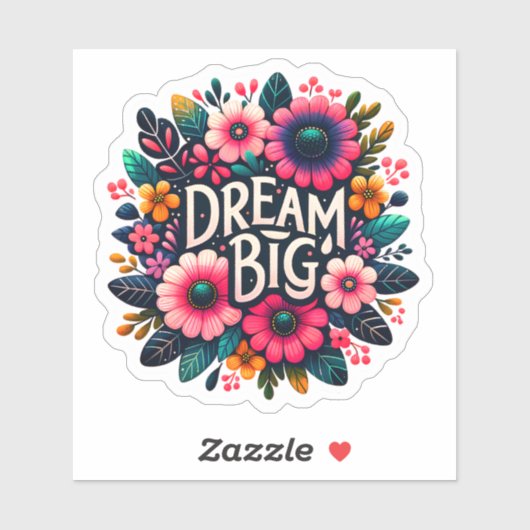 Helle Blüten Inspirierend Träume in lebhaften Farb Aufkleber (Blatt)