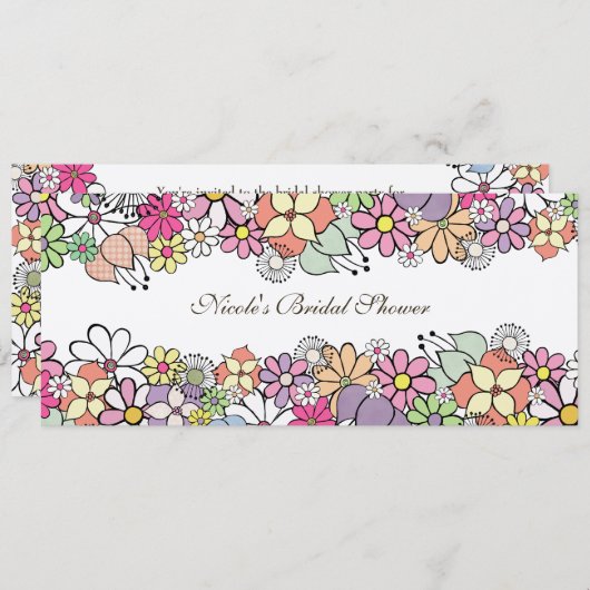 Helle Blüten-kundenspezifische Einladung (Vorne/Hinten)