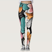 Helle Blüten Leggings (Vorderseite)